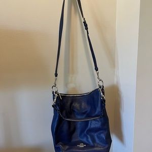 Coach shoulder bag with silver hardware